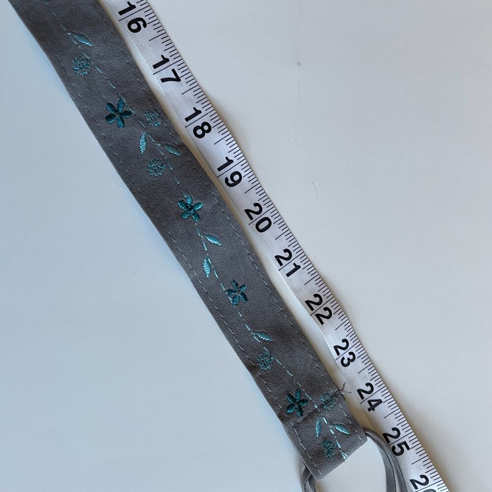 RARE VTG SO Y2K Black Corduroy Flare Pants w/ Matching Embroidered Belt Girls 7 - Picture 15 of 16